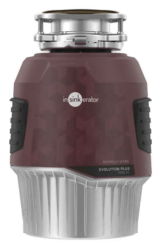 InSinkErator Evolution Plus 1000 EC food waste disposer, front view.