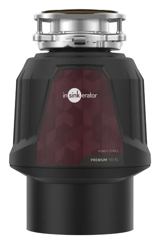 InSinkErator Premium 700 EC food waste disposer, front view.