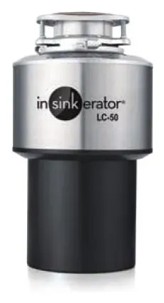 InSinkErator LC 50 food waste disposer, front view.